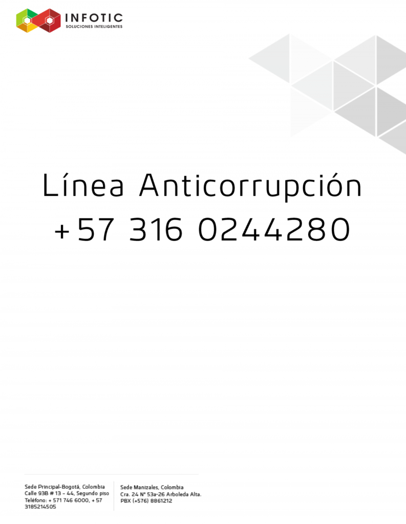Línea Anticorrupción +57 3160244280